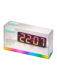 Часы настольные электронные от сети RGB Орбита OT-CLT12 Белые